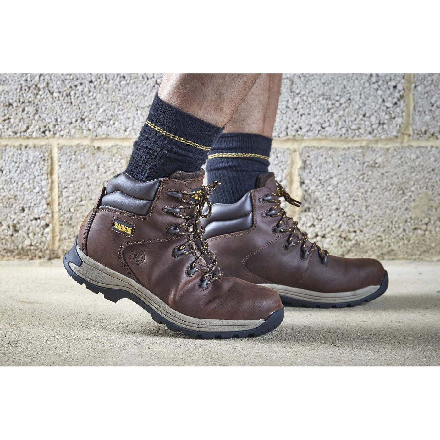 Apache AP315CM Brown Nubuck Water Resistant Safety Hiker Boots Brown Model1 #colour_brown