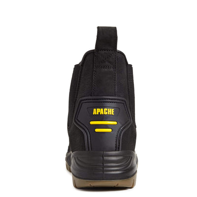 Apache AP714SM Black Safety Dealer Boots Black Heel #colour_black