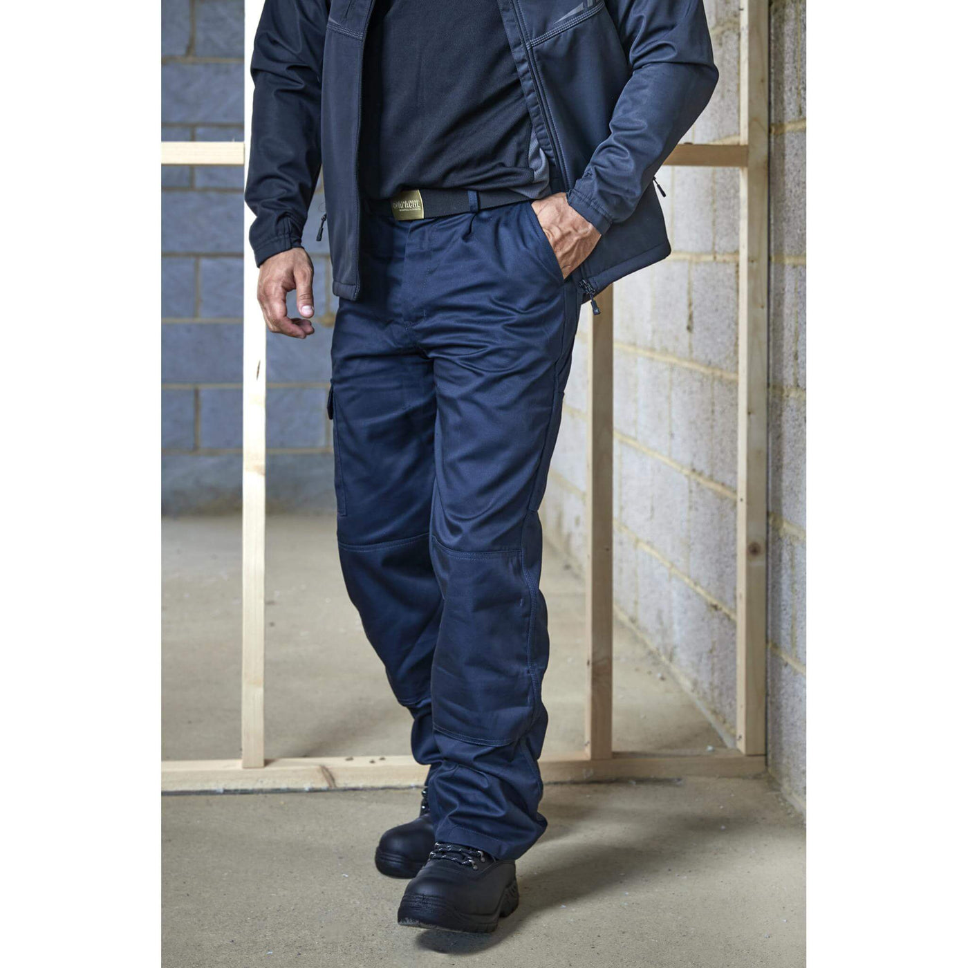 Apache APIND Black Industry Knee Pad Cargo Trousers Navy Model 2 #colour_navy