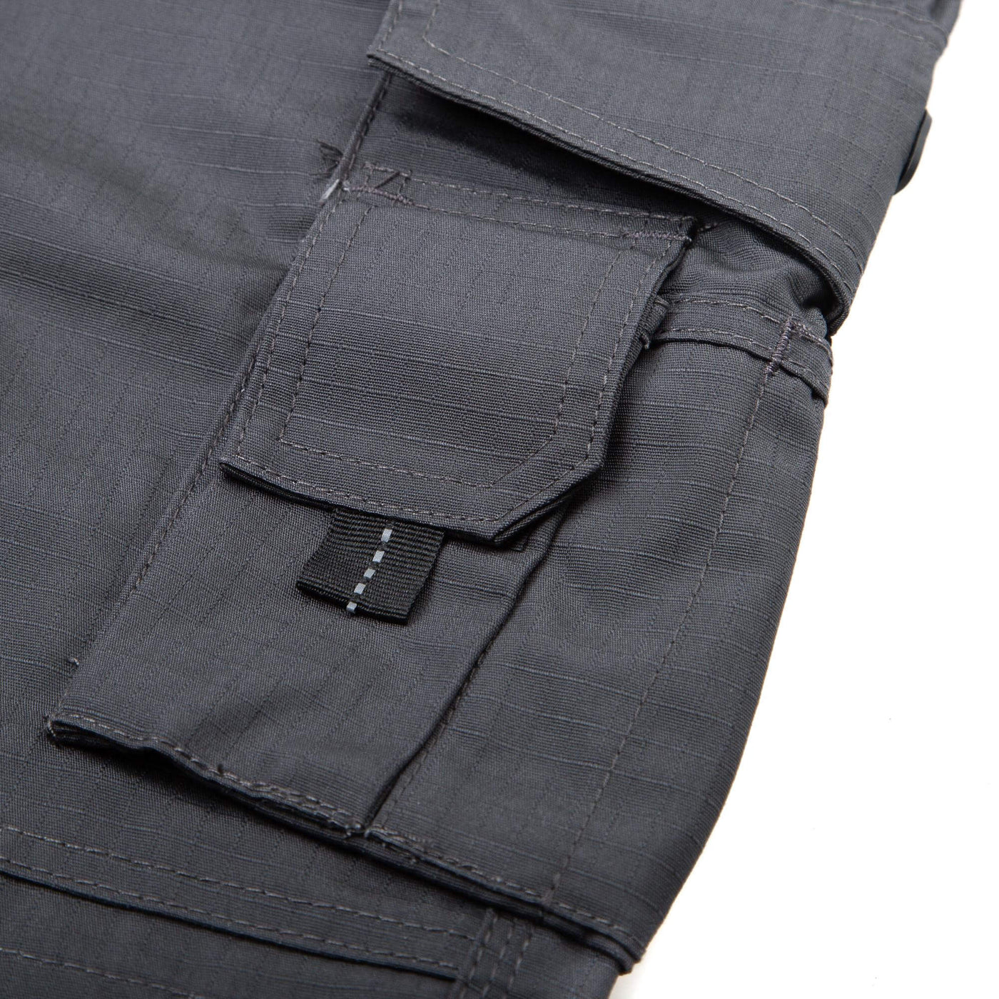 Apache APKHT Grey and Black Ripstop Shorts Cordura Holster Pockets Grey Detail 3 #colour_grey