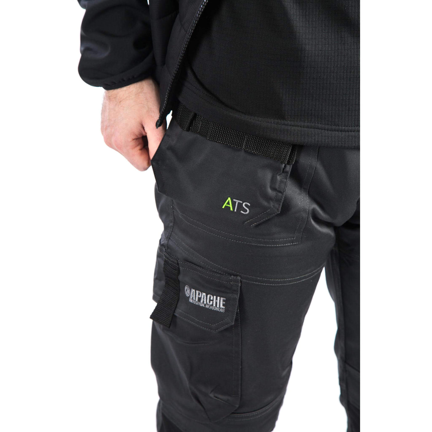 Apache ATS 3D Holster Pocket Stretch Trousers Grey Detail 7 #colour_grey