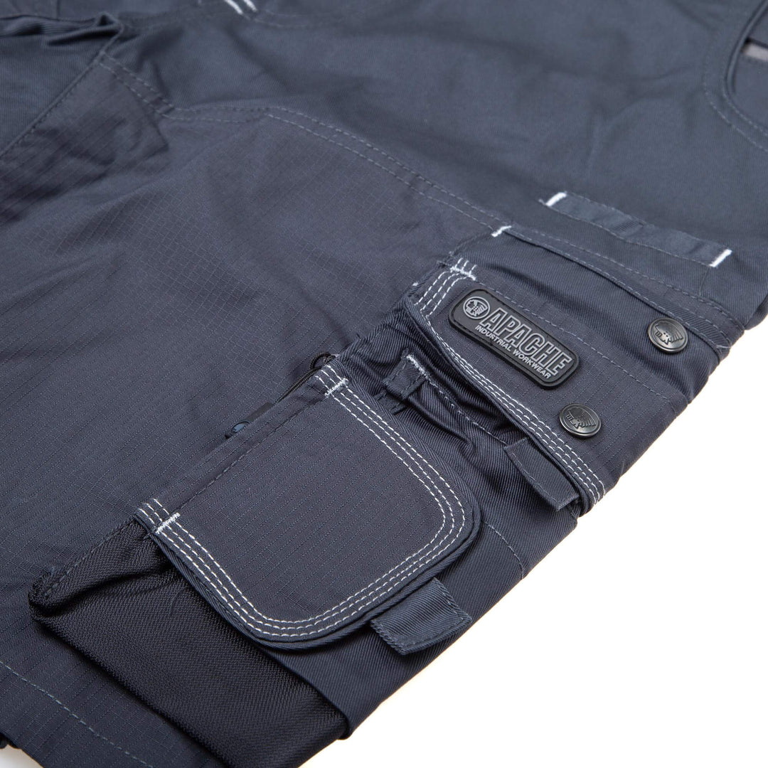 Apache ATS Lightweight Cargo Shorts Grey Detail 2 #colour_grey