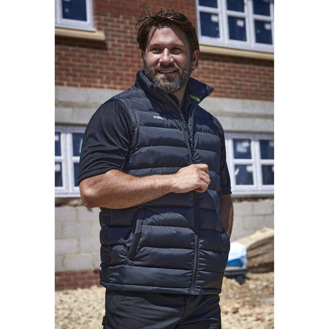 Apache ATS Quilted Work Gilet Black Model 2 #colour_black