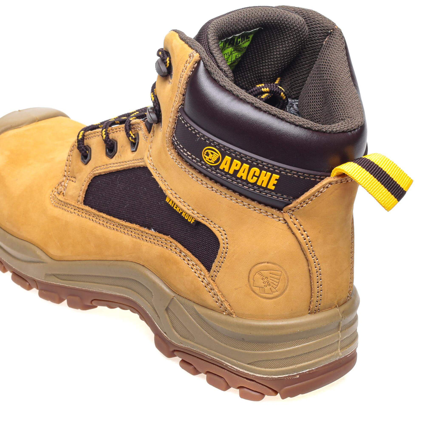 Apache Arizona Honey Nubuck Metal Free Waterproof Safety Boots Honey Back #colour_honey