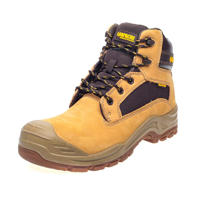 Apache Arizona Honey Nubuck Metal Free Waterproof Safety Boots Honey Front #colour_honey