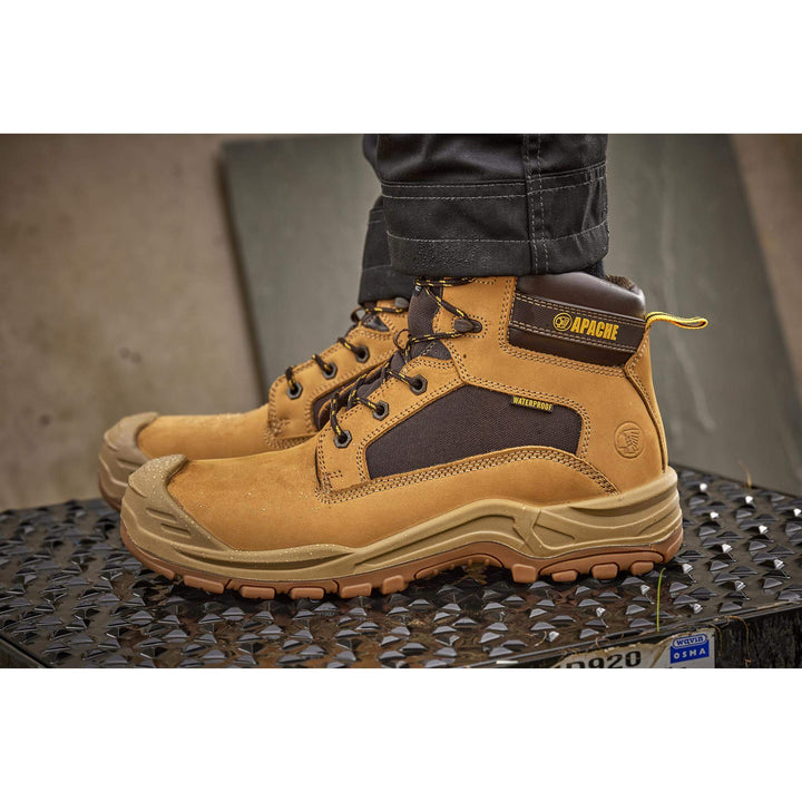 Apache Arizona Honey Nubuck Metal Free Waterproof Safety Boots Honey Model 2 #colour_honey