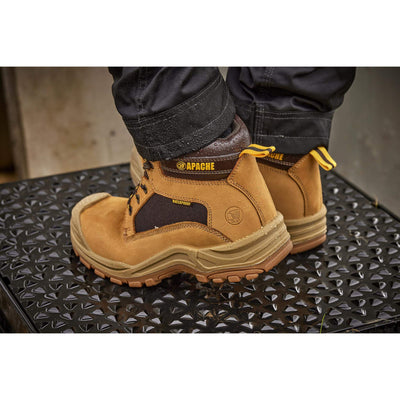 Apache Arizona Honey Nubuck Metal Free Waterproof Safety Boots Honey Model 3 #colour_honey