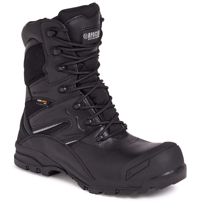 Apache COMBAT Metal Free High Leg Safety Boots Black Main #colour_black