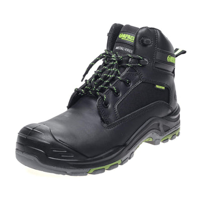 Apache Dakota Black Metal Free Waterproof Safety Boots Black Front #colour_black