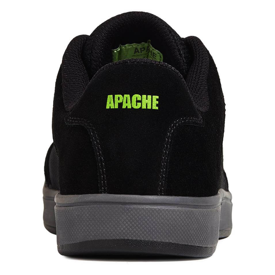 Apache KICK Black Suede Cup Sole Safety Trainers Black Heel #colour_black