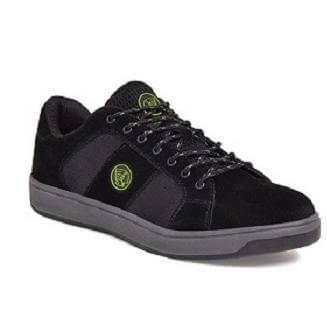 Apache KICK Black Suede Cup Sole Safety Trainers Black Main #colour_black