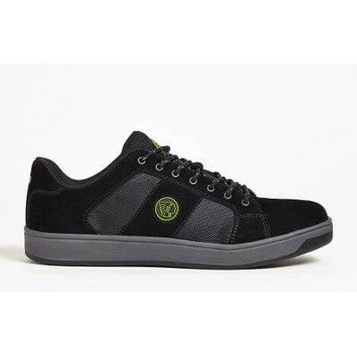 Apache KICK Black Suede Cup Sole Safety Trainers Black Top and Bottom 1 #colour_black