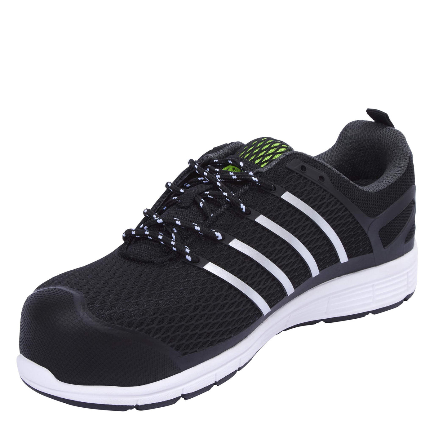 Apache Motion Waterproof Sports Safety Trainers Black Front #colour_black