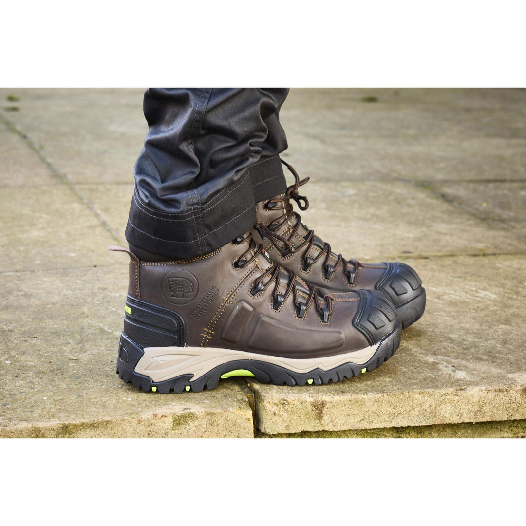 Apache Neptune Apache Metal Free Brown Waterproof Boots Brown Model 2 #colour_brown
