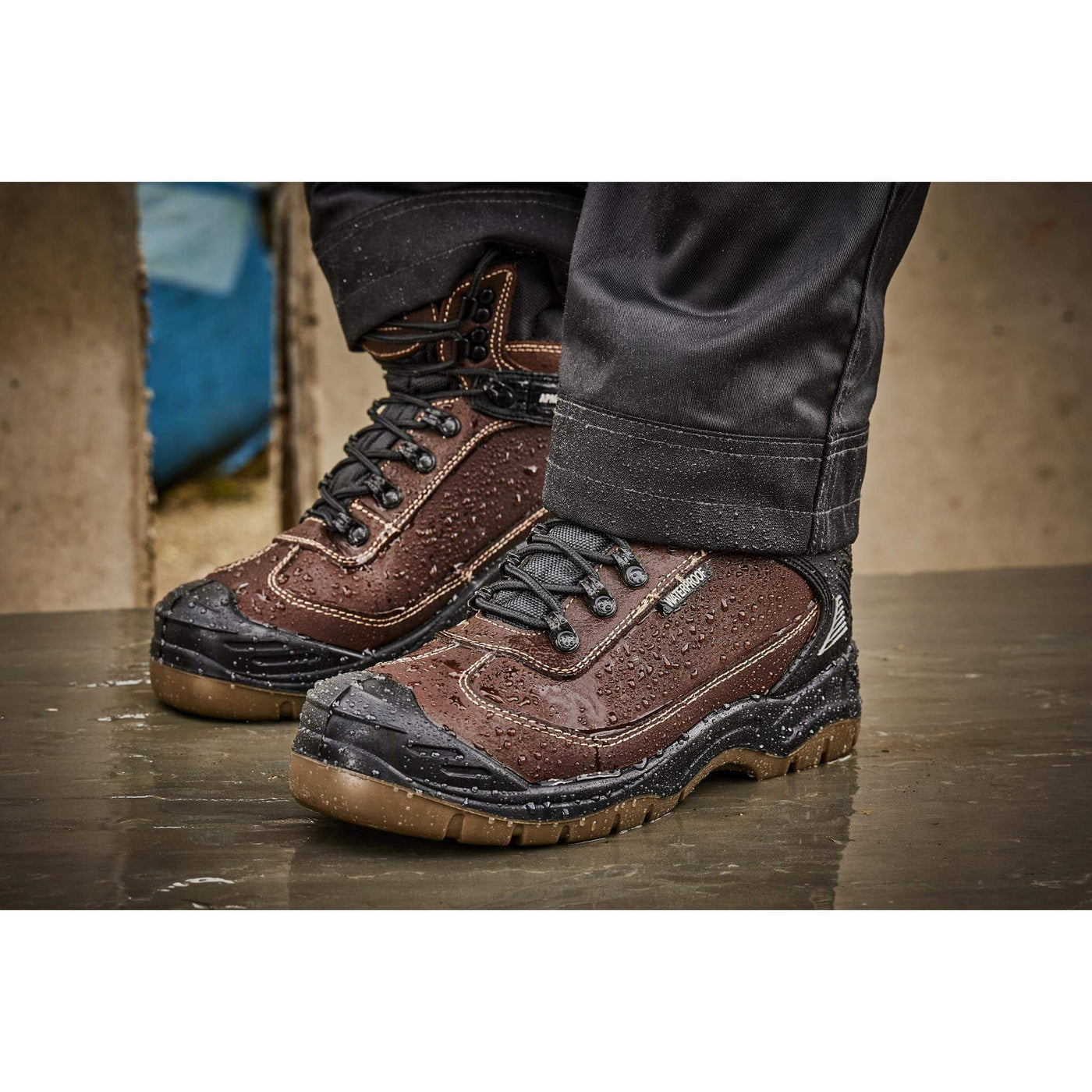 Apache RANGER Black Waterproof Safety Hiker Boots Brown Model 1 #colour_brown