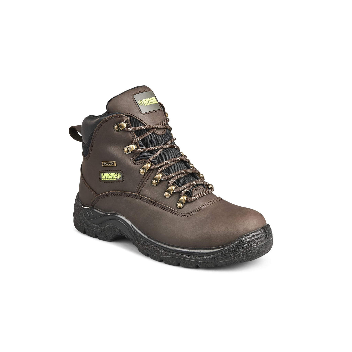 Apache SS813SM Brown Waterproof Safety Hiker Boots Brown Main #colour_brown