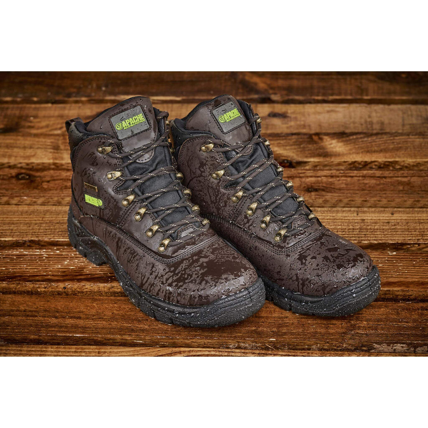 Apache SS813SM Brown Waterproof Safety Hiker Boots Brown Model 2 #colour_brown