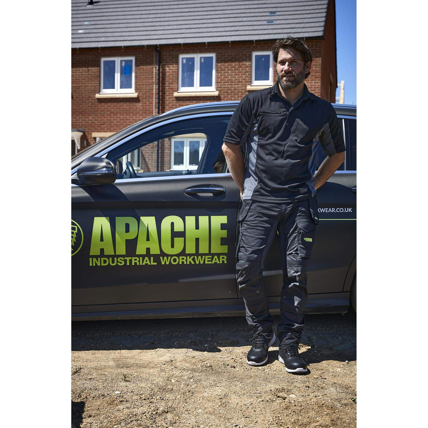 Apache Vault Black Lightweight Sports Safety Trainers Black Model 4 #colour_black