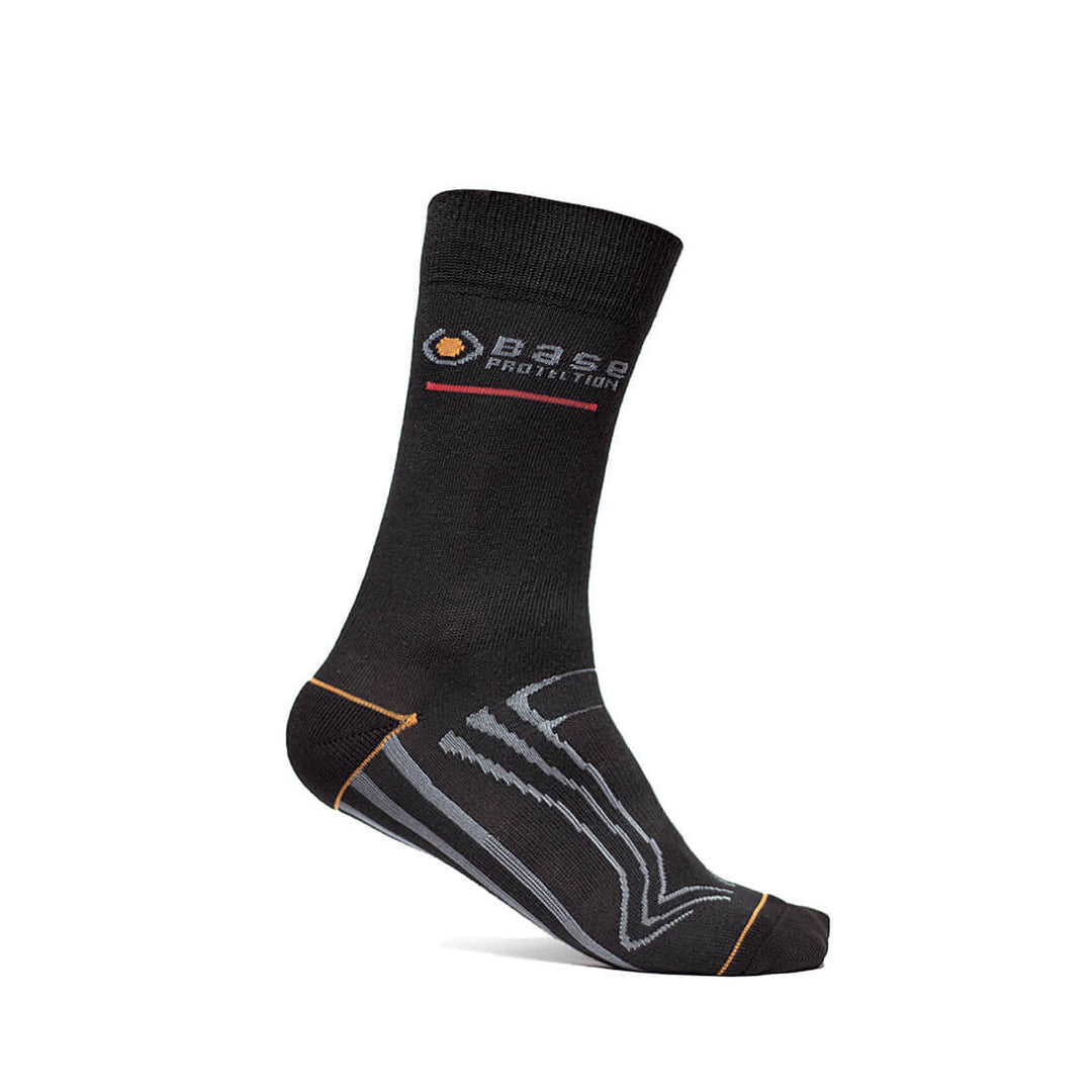 Base 600 Short Work Socks Black/Grey 1#colour_black-grey