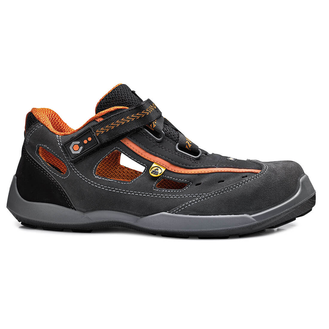 Base Aerobic Toe Cap Work Safety Sandals Grey/Orange 1#colour_grey-orange