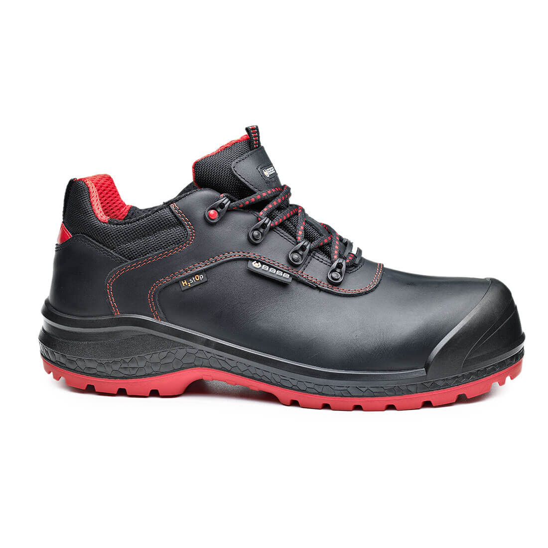Base Be-Dry Low Toe Cap Work Safety Shoes Black/Red 1#colour_black-red
