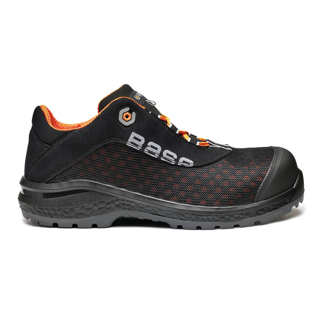 Base Be-Fit Toe Cap Work Safety Shoes Black/Orange 1#colour_black-orange