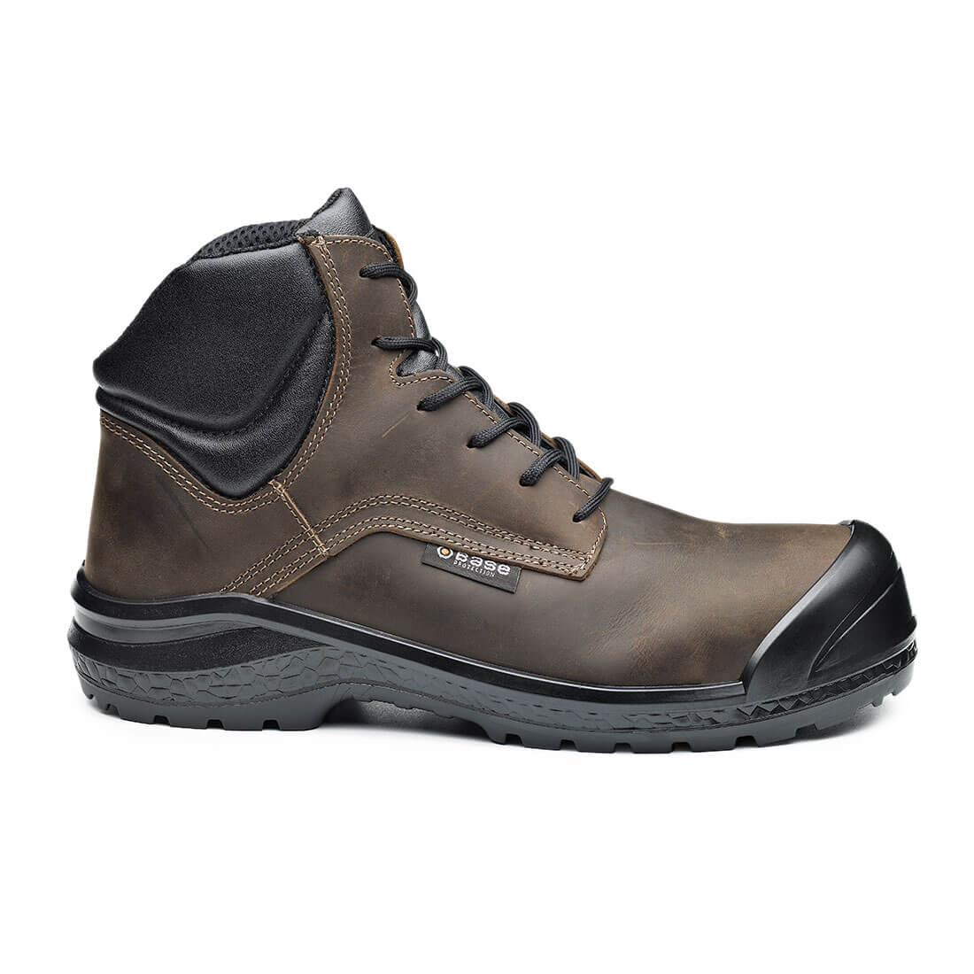 Base Be-Jetty Top Toe Cap Work Safety Boots Brown/Black 1#colour_brown-black