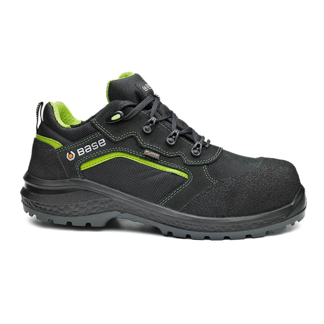 Base Be-Powerful Toe Cap Work Safety Shoes Black/Green 1#colour_black-green