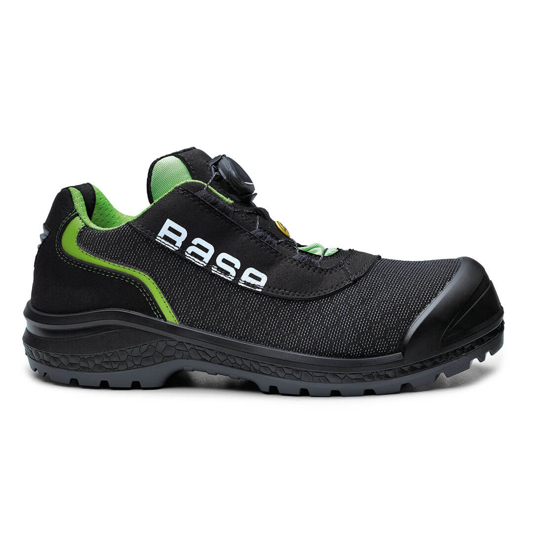 Base Be-Ready Toe Cap Work Safety Shoes Black/Green 1#colour_black-green