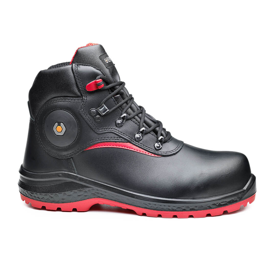 Base Be-Stone Toe Cap Work Safety Boots Black/Red 1#colour_black-red