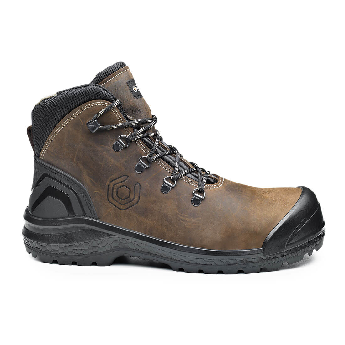 Base Be-Uniform Top Toe Cap Work Safety Boots Brown/Black 1#colour_brown-black