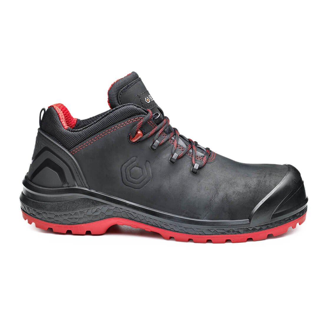 Base Be-Uniform Toe Cap Work Safety Shoes Black/Red 1#colour_black-red