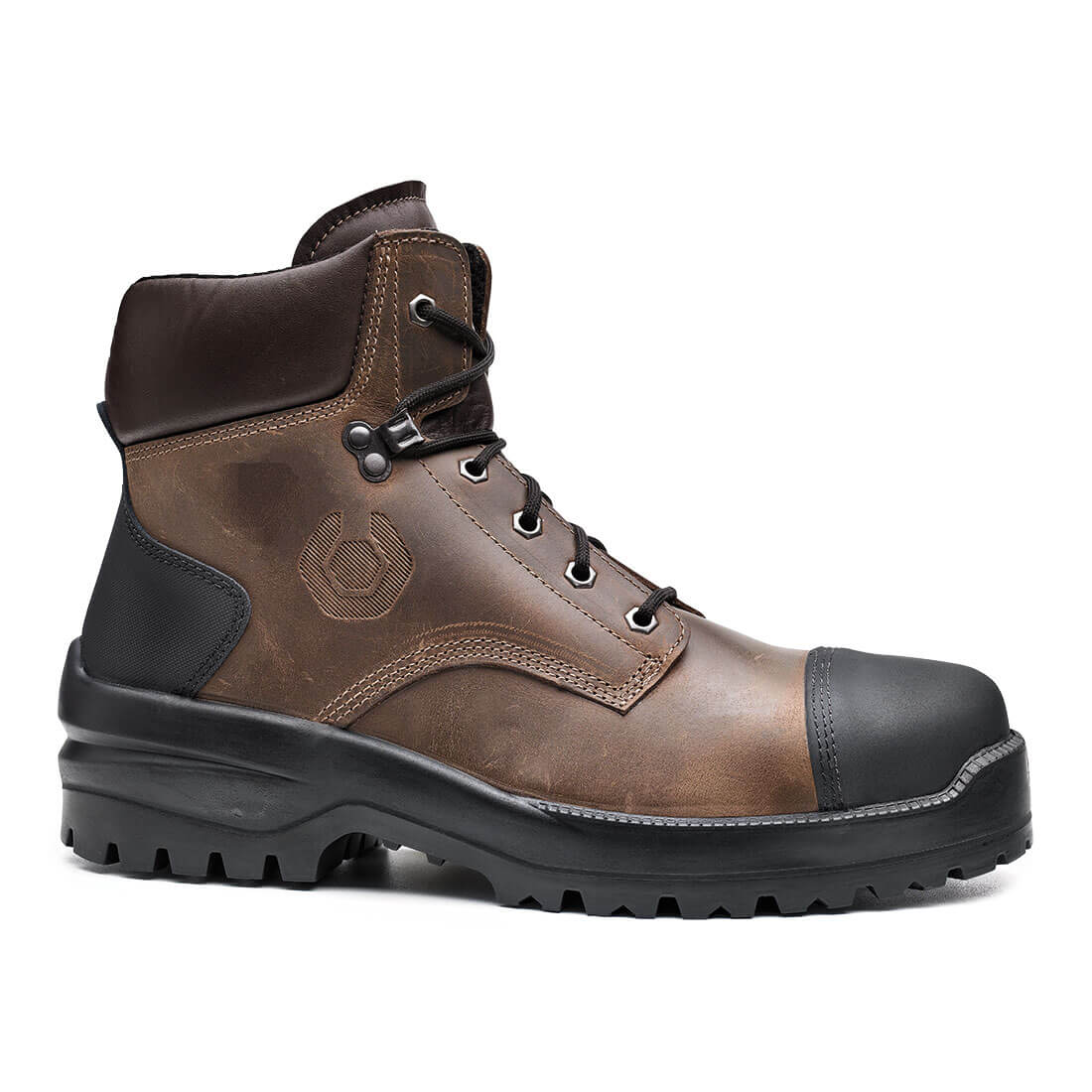 Base Bison Top Toe Cap Work Safety Boots Brown/Black 1#colour_brown-black