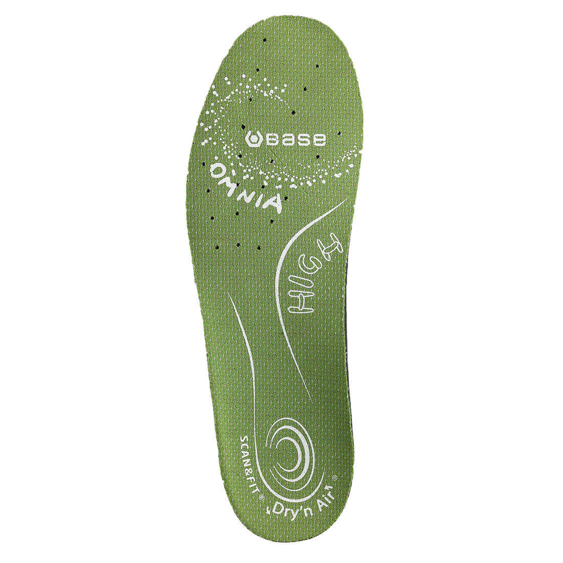 Base Dry N Air Scan and Fit Omnia High Support Shoe Insoles Green 1#colour_green