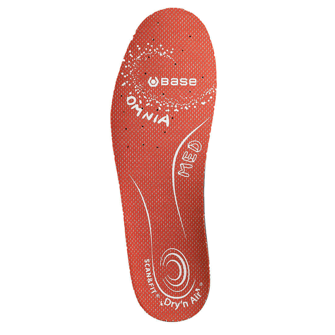 Base Dry N Air Scan and Fit Omnia Medium Support Shoe Insoles Red 1#colour_red