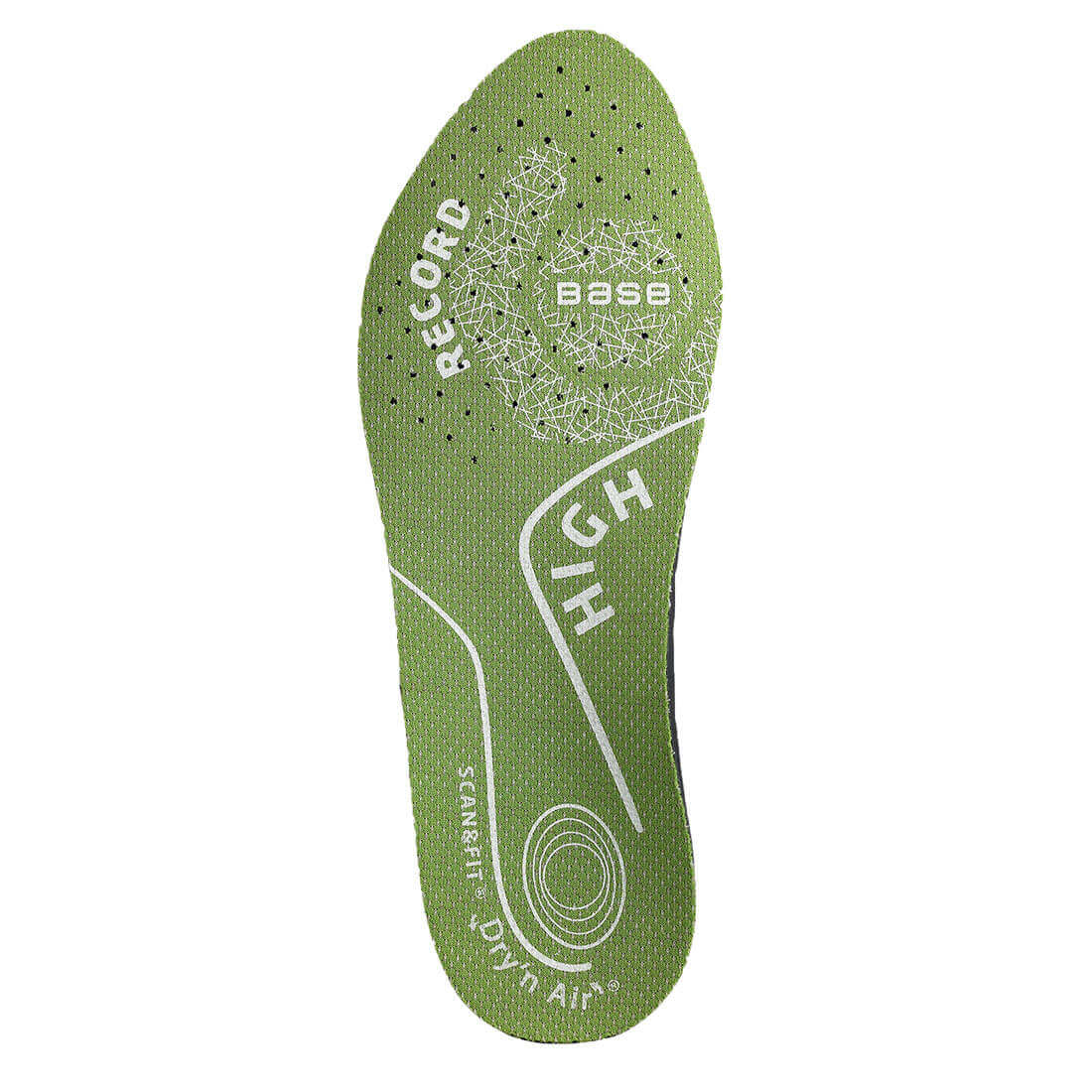 Base Dry N Air Scan and Fit Record High Support Shoe Insoles Green 1#colour_green
