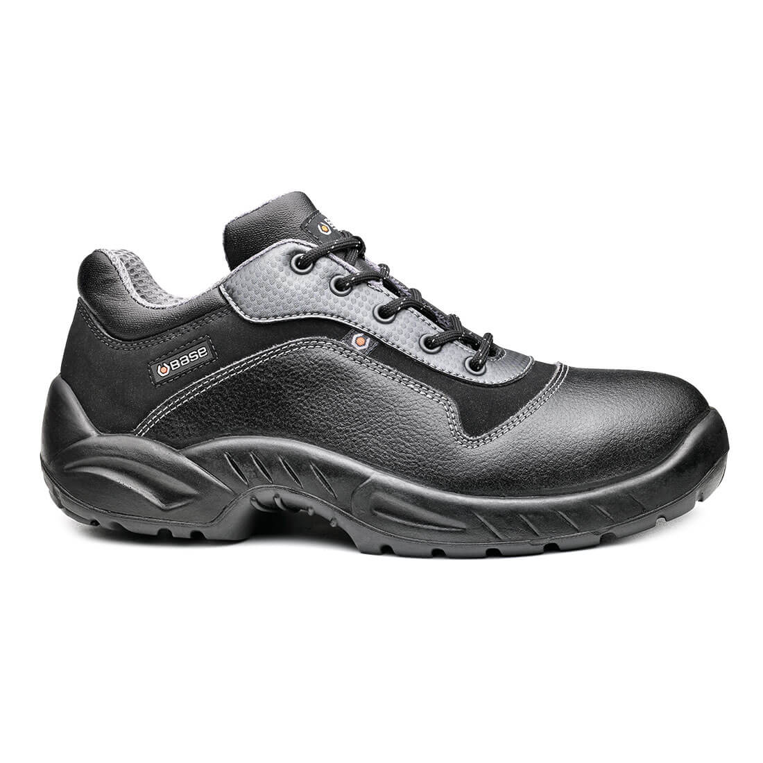 Base Etoile Toe Cap Work Safety Shoes Black/Grey 1#colour_black-grey