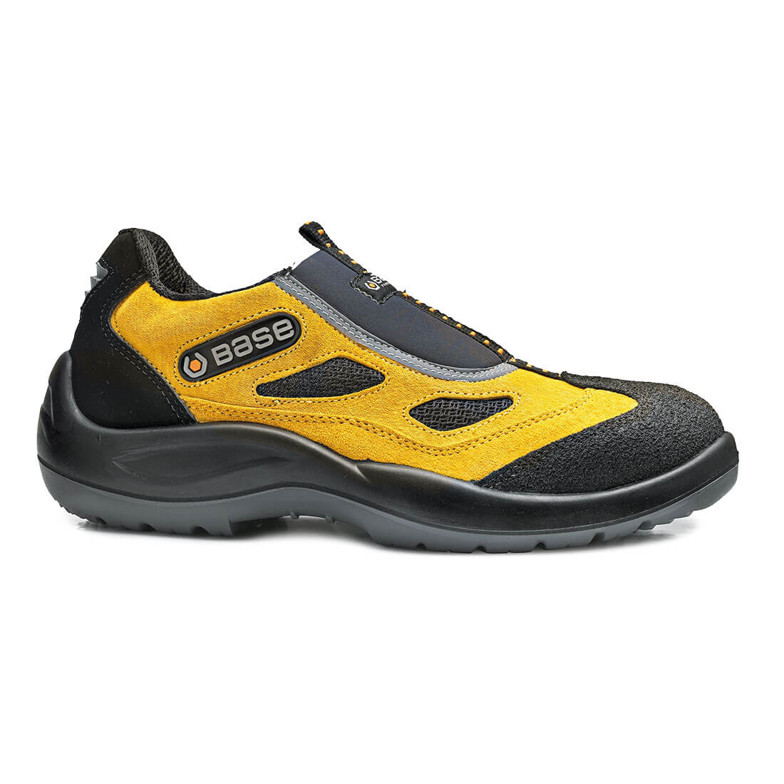 Base Four Holes Toe Cap Work Safety Shoes Black/Yellow 1#colour_black-yellow