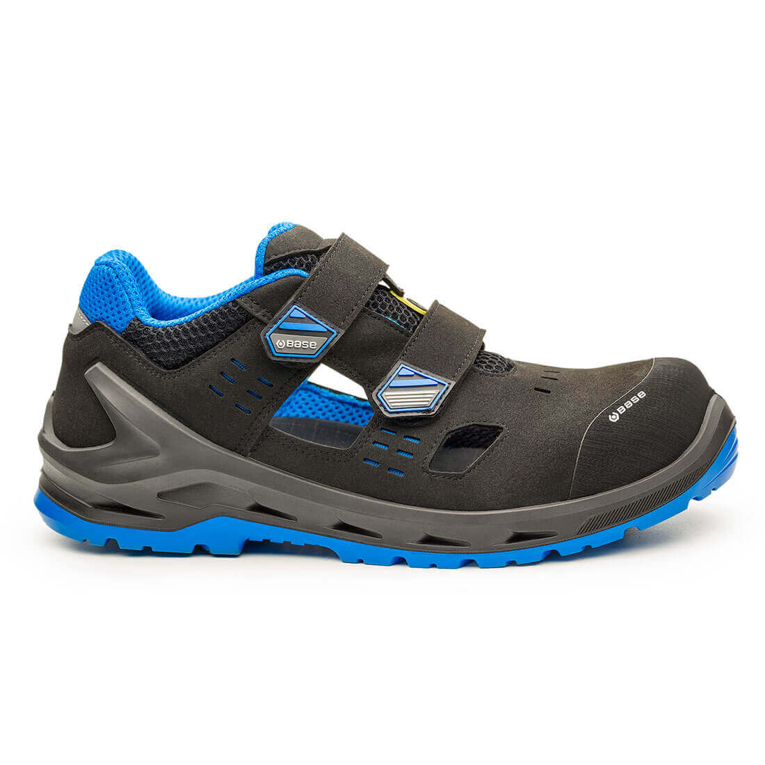 Base I-Bit Toe Cap Work Safety Shoes Black/Blue 1#colour_black-blue