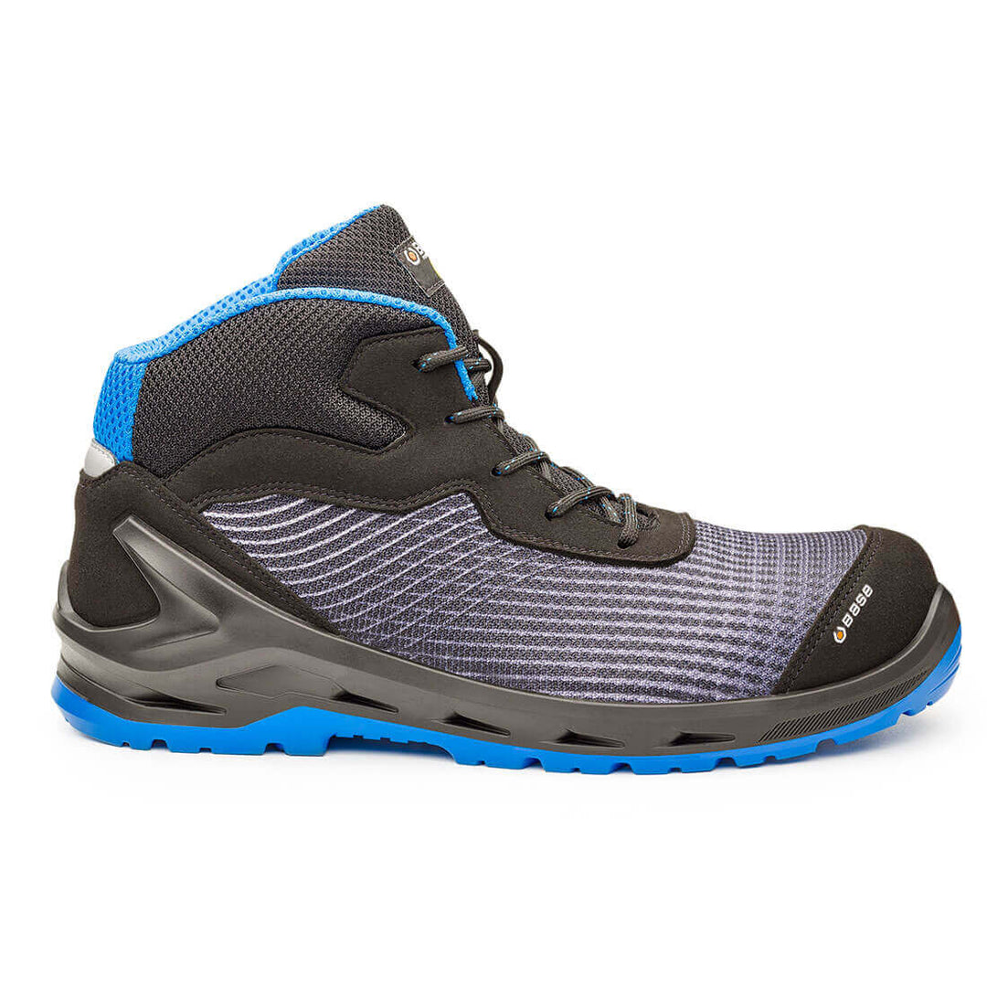 Base I-Cyber Top Toe Cap Work Safety Boots Black/Blue 1#colour_black-blue