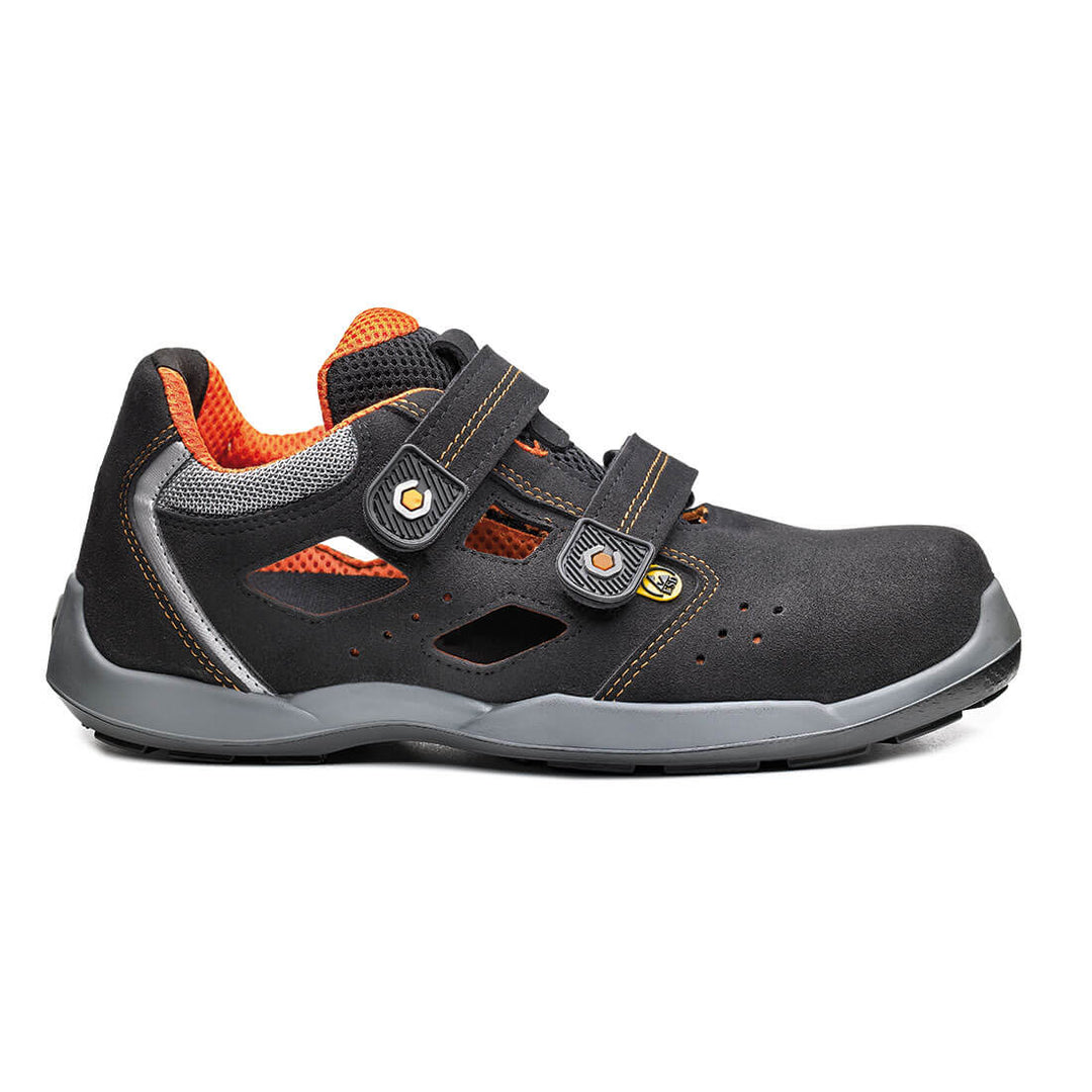 Base Judo Toe Cap Work Safety Sandals Black/Orange 1#colour_black-orange