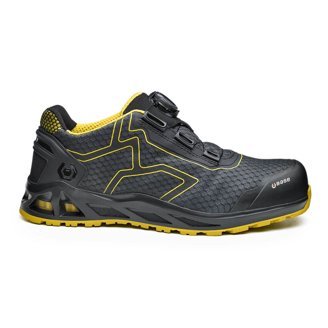 Base K-Rush Toe Cap Work Safety Shoes Black/Yellow 1#colour_black-yellow