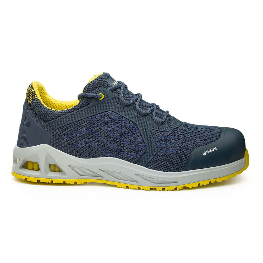 Base K-Sprint Toe Cap Work Safety Shoes Navy/Yellow 1#colour_navy-yellow