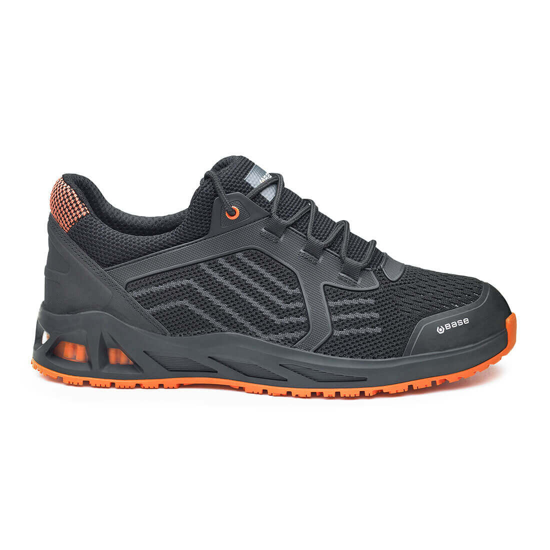 Base K-Twist Toe Cap Work Safety Shoes Black/Orange 1#colour_black-orange
