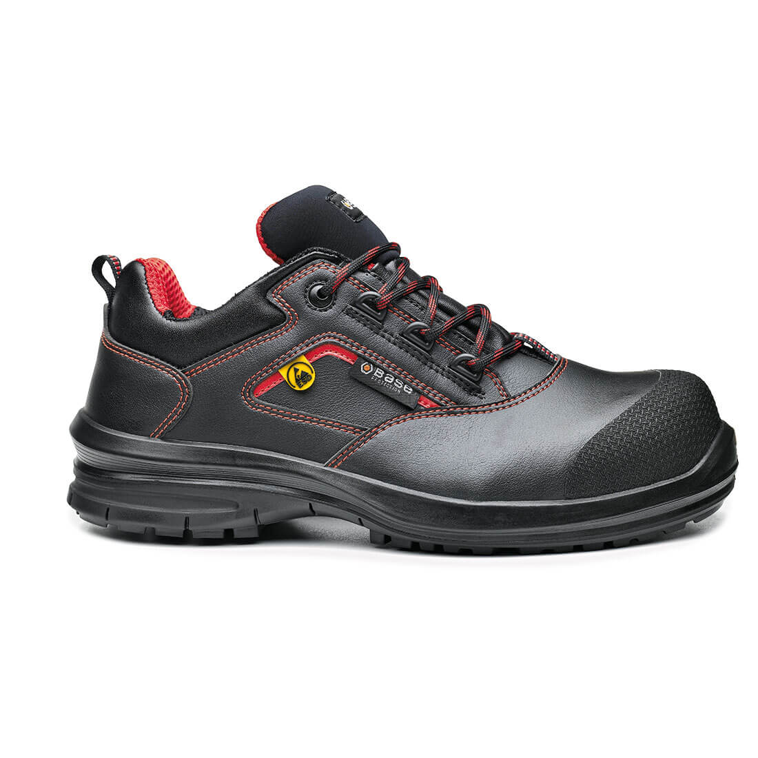 Base Matar Toe Cap Work Safety Shoes Black/Red 1#colour_black-red
