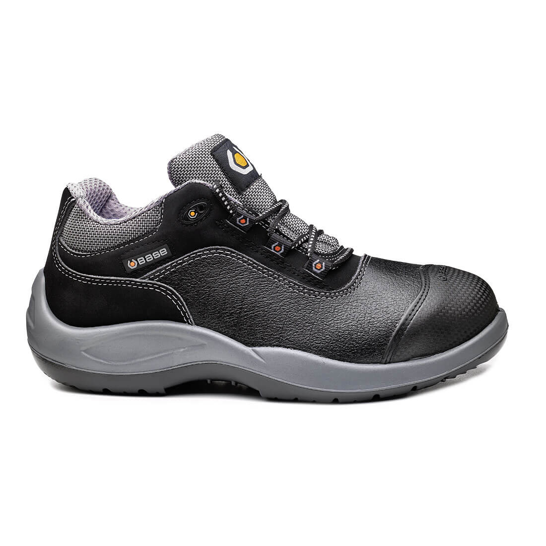 Base Mozart Toe Cap Work Safety Shoes Black/Grey 1#colour_black-grey