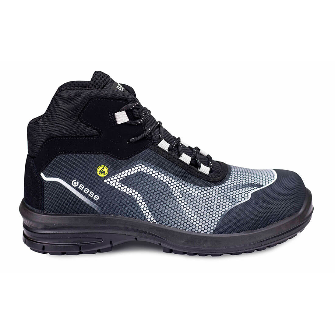 Base Oren Top ESD S3 Toe Cap Work Safety Boots Black/Grey 1#colour_black-grey