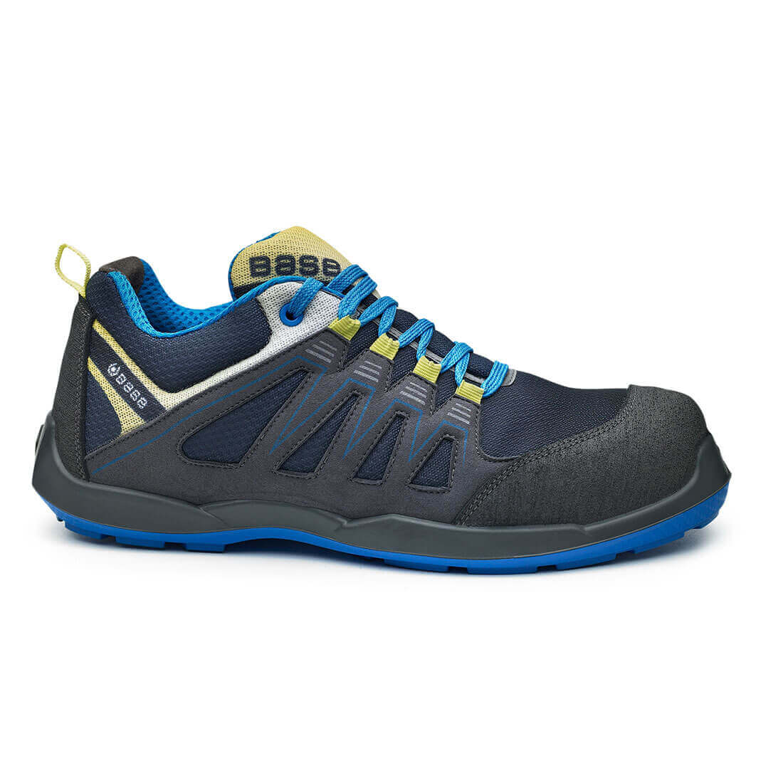 Base Paddle Toe Cap Work Safety Shoes Navy/Yellow 1#colour_navy-yellow