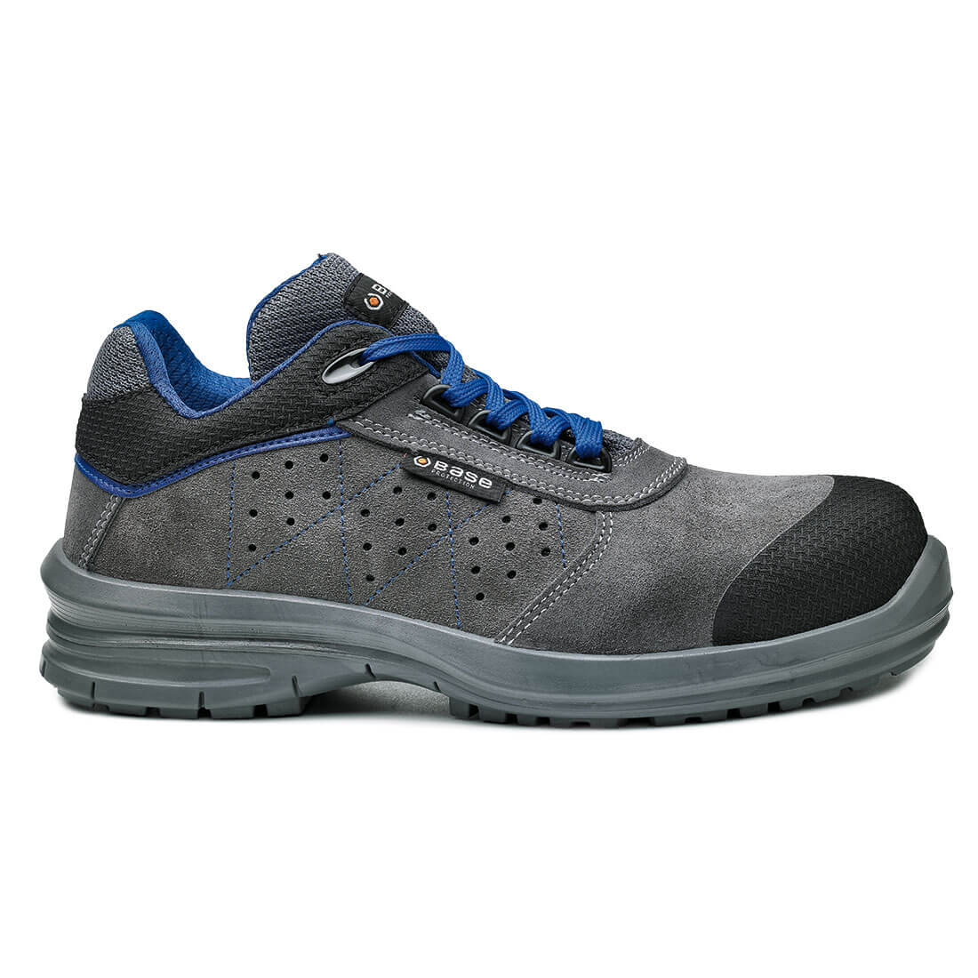 Base Quasar Toe Cap Work Safety Shoes Grey/Blue 1#colour_grey-blue
