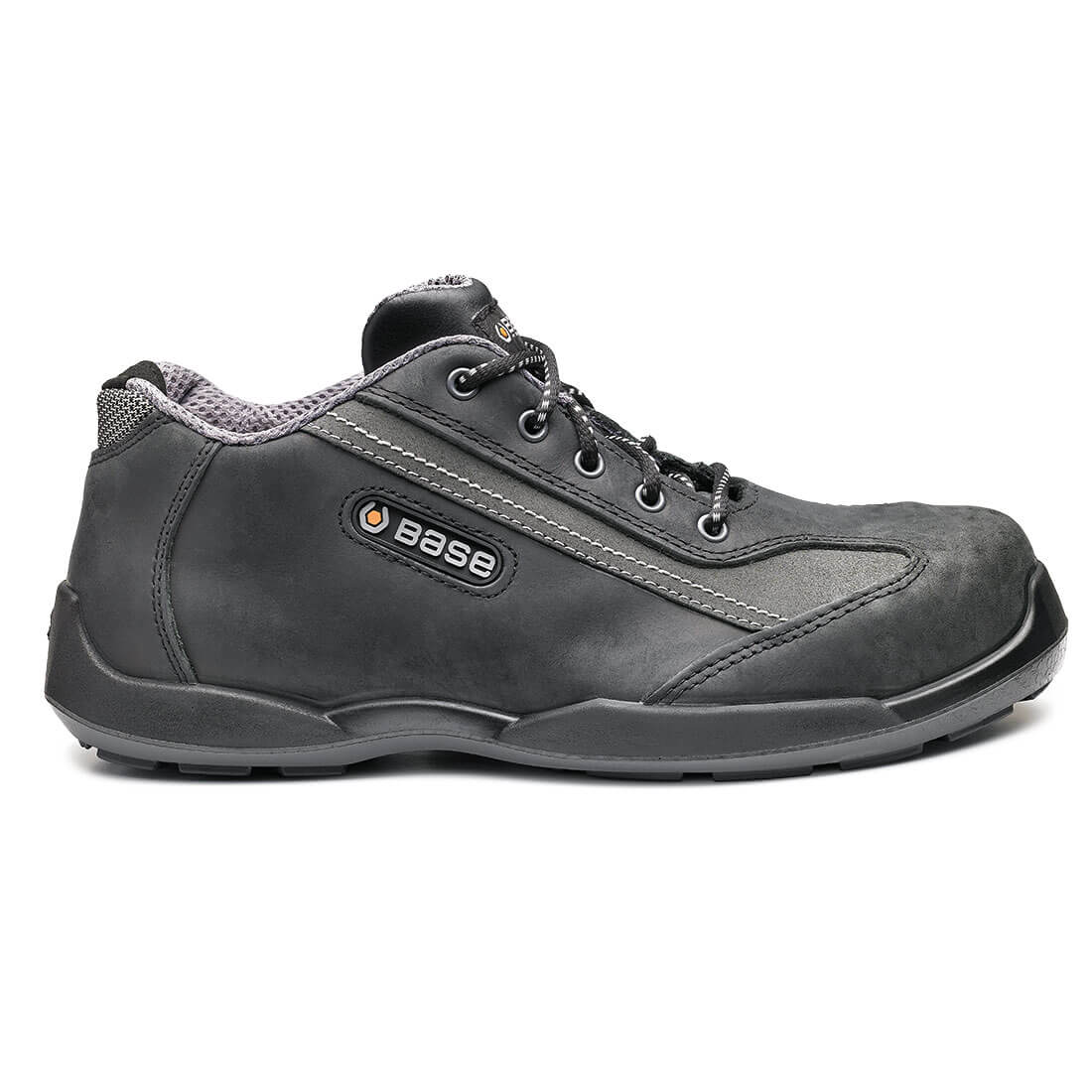 Base Rally Toe Cap Work Safety Shoes Black/Grey 1#colour_black-grey